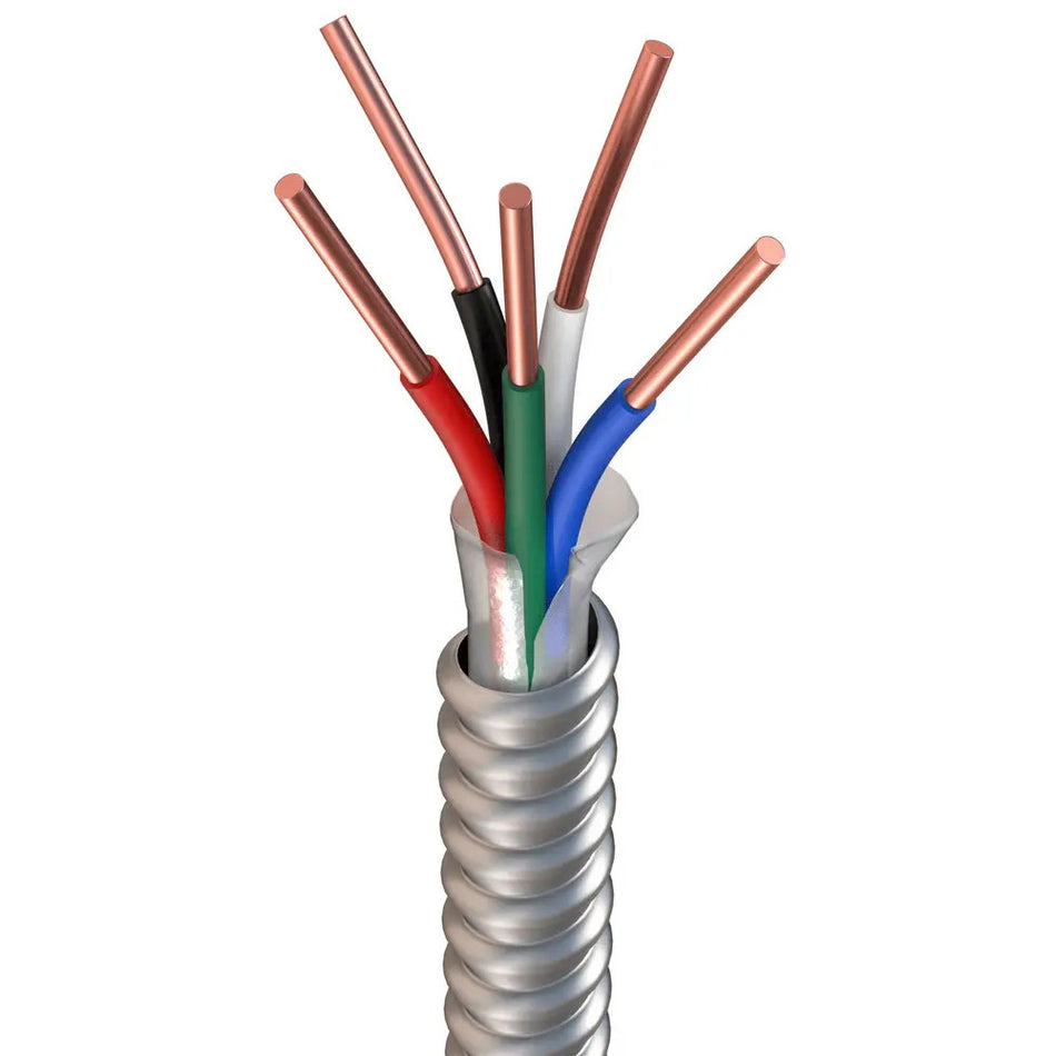 10/4 Metal Clad (MC) Cable with Ground, Aluminum Armor and Solid Copper Conductors Cut to Order
