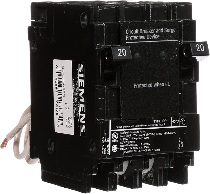 Siemens QSA2020SPD Circuit Breaker and Surge Protector Device