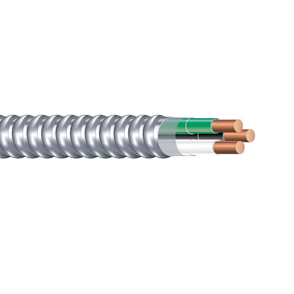 12/2 Metal Clad (MC) Cable with Ground, Aluminium Armor and Solid Copper Conductors Cut to Order