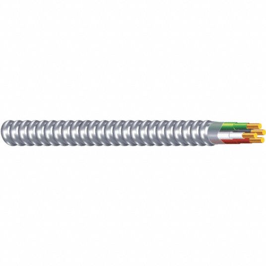 12/3 Metal Clad (MC) Cable with Ground, Aluminum Armor and Solid Copper Conductors Cut to Order