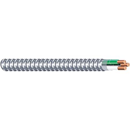 12/2 Metal Clad (MC) Cable with Ground, Aluminum Armor and Solid Copper Conductors Cut to Order