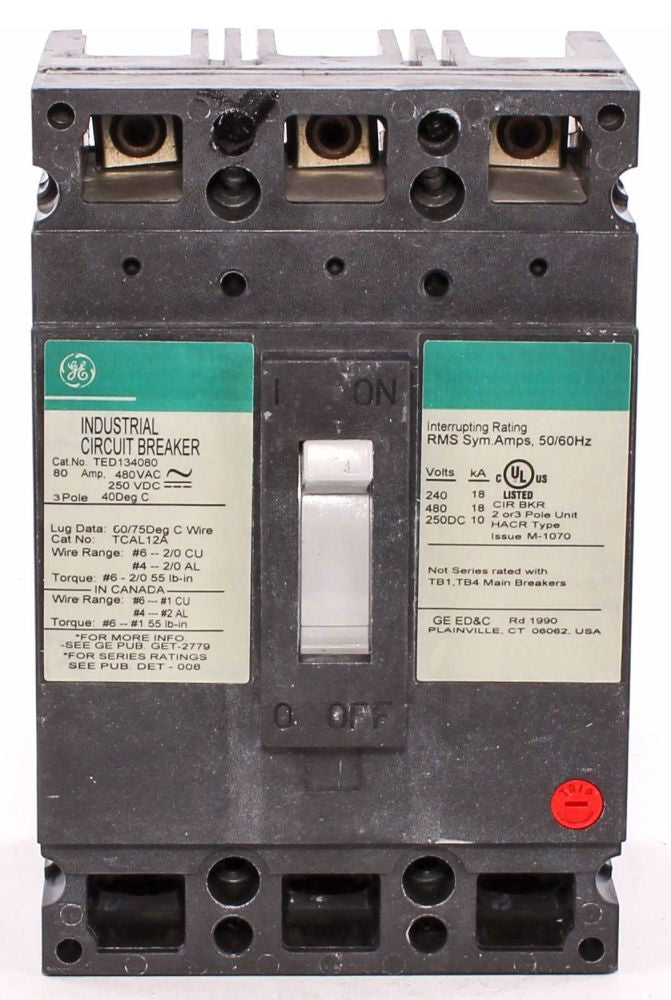 ABB GE Industrial Solutions TED134080WL Industrial Molded Case Circuit Breaker