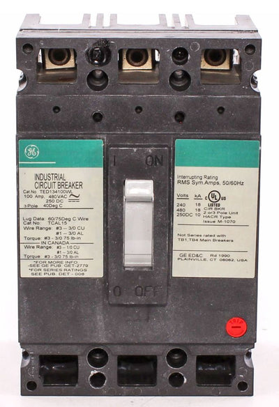 ABB GE Industrial Solutions TED134100WL Industrial Molded Case Circuit Breaker