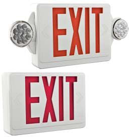 Lithonia Lighting LHQM-LED-R-M6 LED Exit Sign and Emergency Light Combination Unit