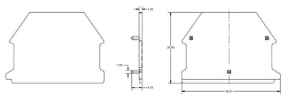 Bussmann DS20-GY-ND Terminal Block End Cover