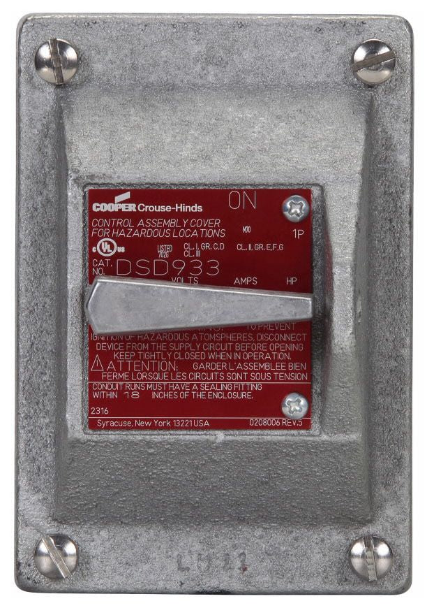 Crouse-Hinds DSD934 Explosionproof Control Station Snap Switch Cover Assembly