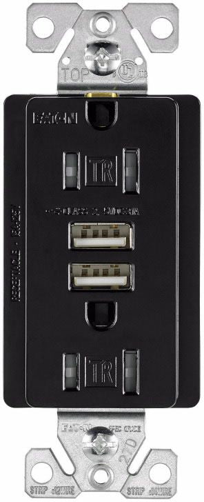 Arrow Hart TR7755BK-BOX Combination USB Charger and Duplex Receptacle