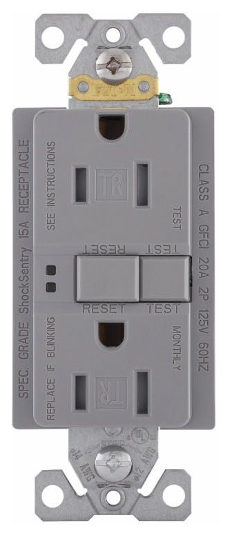 Arrow Hart TRSGF15GY GFCI Duplex Receptacle