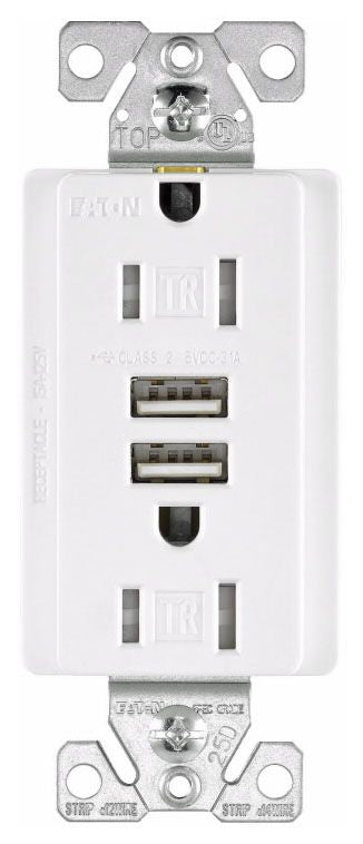 Arrow Hart TR7755W-BOX Combination Duplex Receptacle and USB Charger