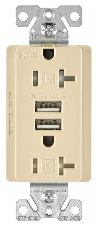 Arrow Hart TR7756BK-BOX Combination USB Charger and Receptacle