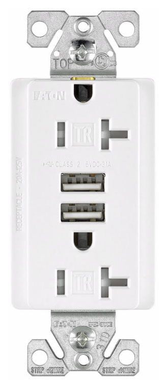 Arrow Hart TR7756W-BOX Combination USB Charger and Receptacle