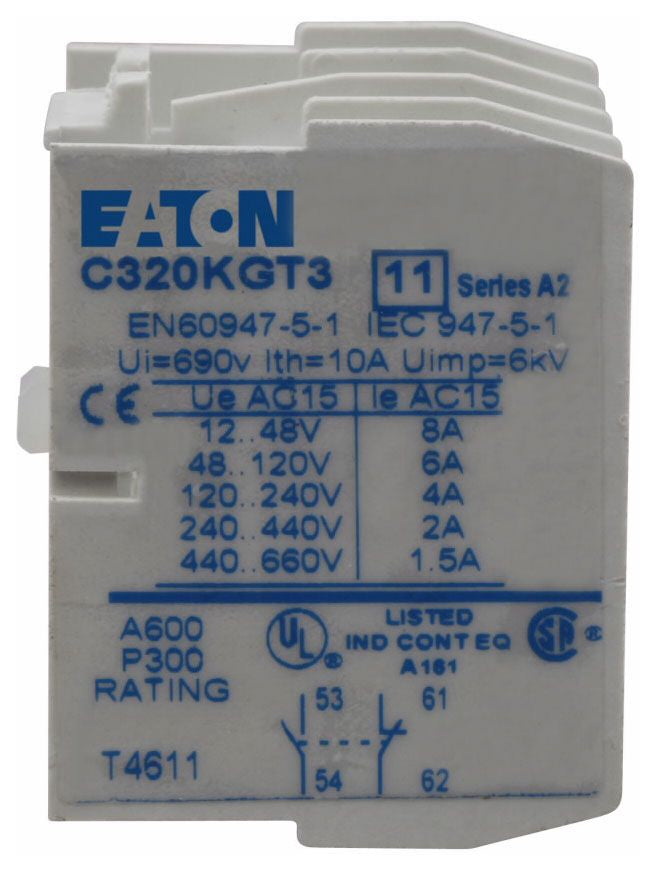 Eaton C320KGT3 Contactor Auxiliary Contact