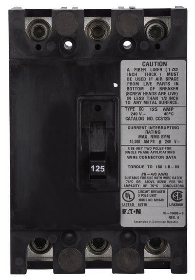 Eaton CC3100 Non-Interchangeable Trip Enclosed Circuit Breaker