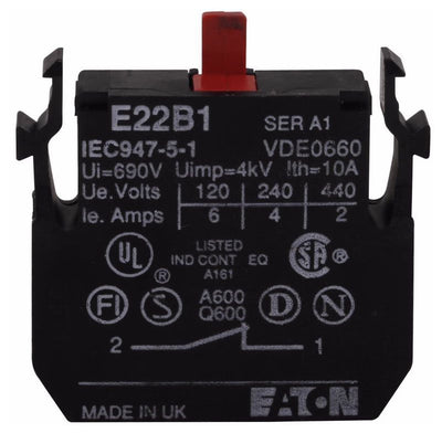 Eaton E22B1 Pushbutton Contact Block