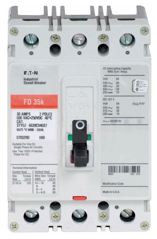 Eaton FD3015 Non-Interchangeable Trip Circuit Breaker