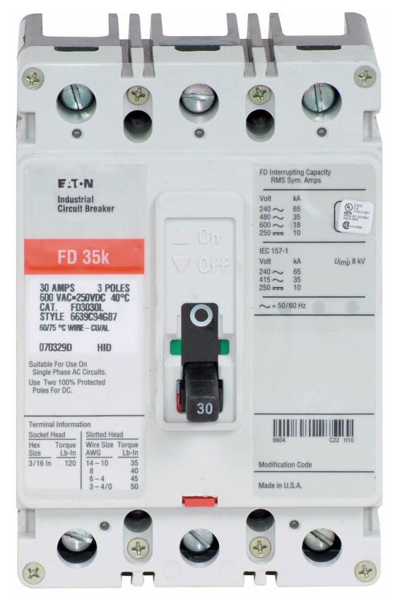 Eaton FD3030 Non-Interchangeable Trip Circuit Breaker