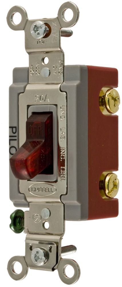 Hubbell Wiring Device-Kellems HBL1221PL Pilot Light Switch