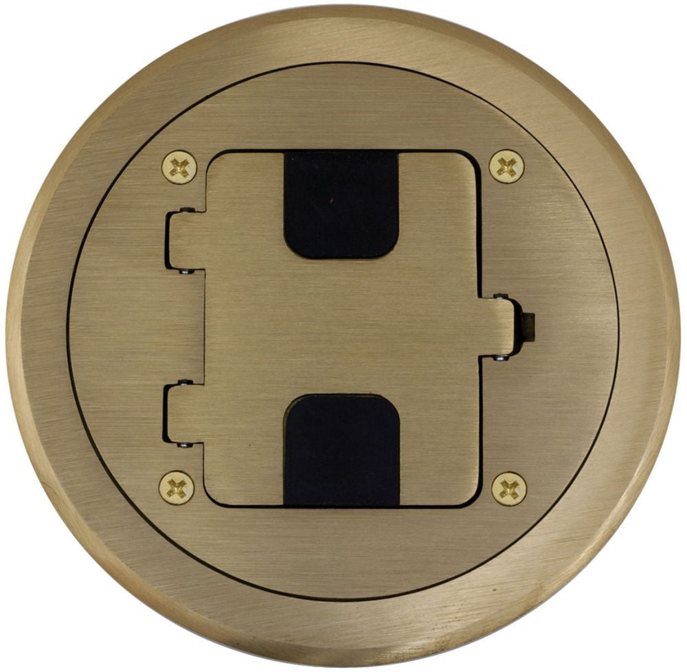 Hubbell Wiring Device-Kellems RF406BR Floor Box Flange and Hinged Door Cover Assembly