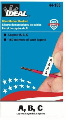 IDEAL Electrical 44-106 Wire Marker Booklet