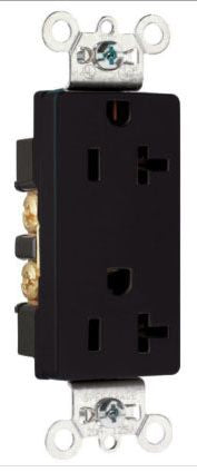 Pass & Seymour 26352BK Decorator Receptacle