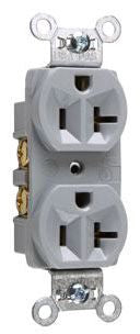 Pass & Seymour CR20GRY Straight Blade Receptacle