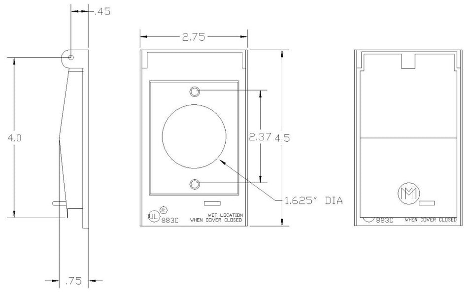 Mulberry Metal Products 30528 Weatherproof Device Box Cover