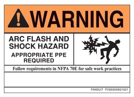 Panduit PVS0305W2102Y Safety Sign
