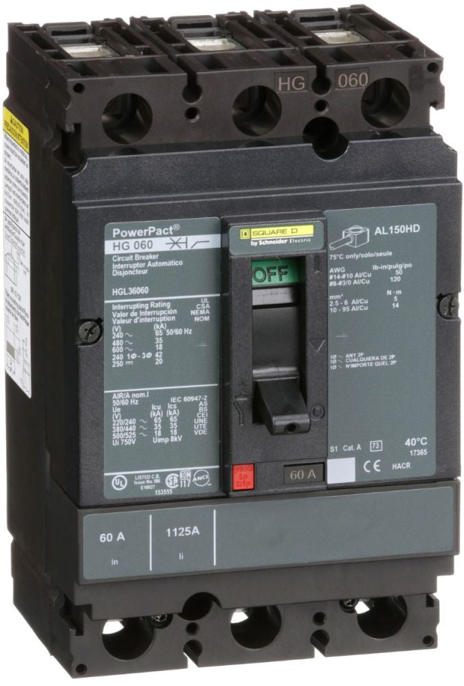 Square D HGL36060 Molded Case Circuit Breaker